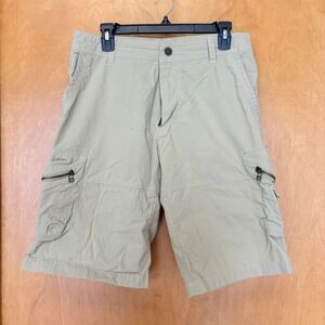 KUHL‎ Mens Cargo Shorts Khaki Zip Pockets Size 34 Outdoor Casual Hiking